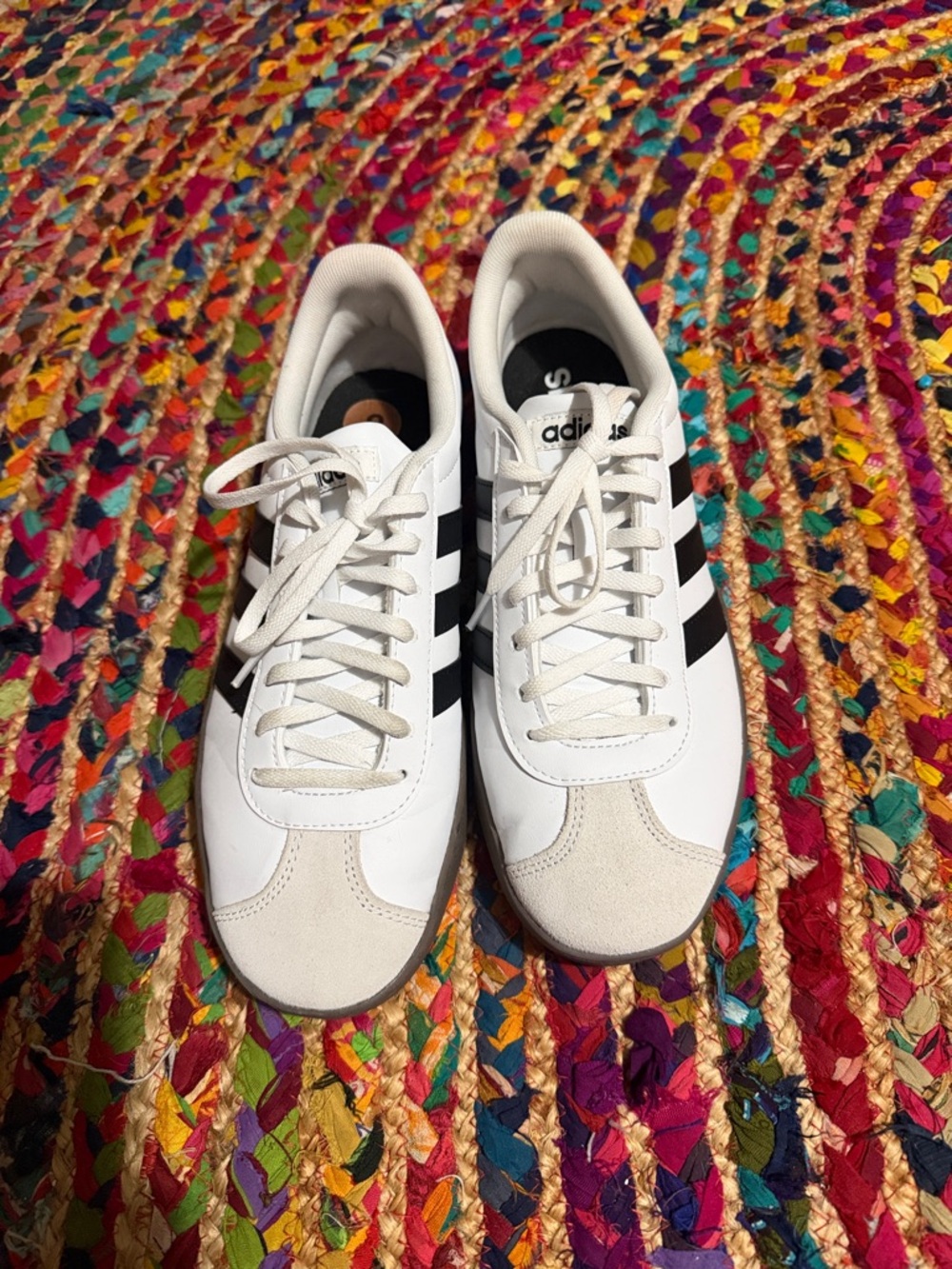 adidas White Sneakers with Black Three-Stripes - Picture 2 of 4